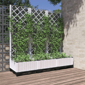 Garden Planter White Polypropylene 47.2 x 15.7 x 47.8 i...