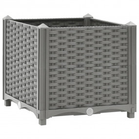 Raised Bed Light grey Polypropylene Medium Rattan Patte...