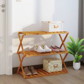 Folding Shelf Brown Solid acacia wood Medium Foldable