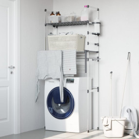 Washing Machine Shelf Silver Aluminum, Polystyrene Comp...