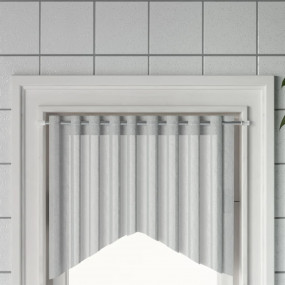 Curtain Rail White and Silver Aluminum and Plastic