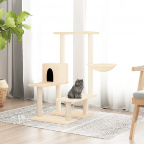 Cat Tree Cream Engineered wood, Plush, Sisal Large Mode...