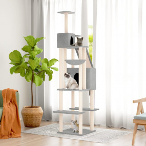 Cat Tree Light grey Engineered wood, plush, sisal Large...
