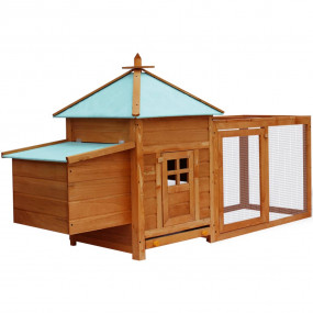 Chicken Coop Brown Solid firwood, plywood, galvanized s...