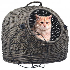Cat Carrier Grey and black Natural willow, iron Medium ...