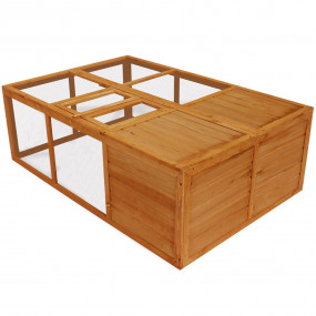 Animal Cage Brown Solid fir wood, Plywood Collapsible A...