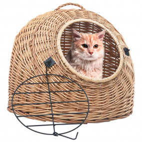 Cat Carrier Natural Willow One Size Portable Cat Carrie...