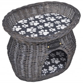 Cat House Gray Willow 17.3 x 13.0 x 13.4 in Portable Ca...