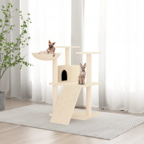 Cat Tree Cream Engineered wood Medium Durable Cat Tree