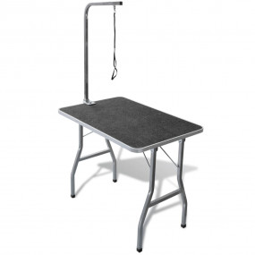Dog Grooming Table Black Engineered wood with rubber su...