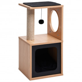 Cat Tree Brown Wood 23.6 in Detachable Cat Tree Square