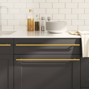 Cabinet Handle Set of 5 Gold Stainless steel Medium