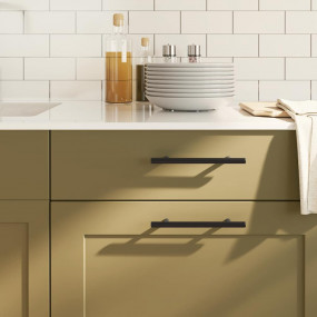 Cabinet Handle Set of 10 Black Stainless Steel Standard...