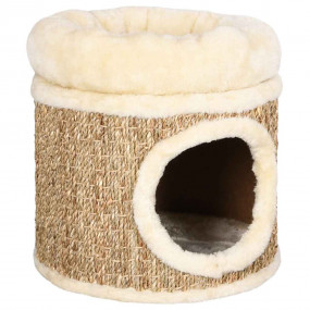 Cat House Beige Flakeboard, Seagrass, Plush Small Nice ...