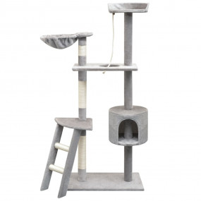 Cat Tree Grey Wooden frame Large Cat Tree Rectangular M...