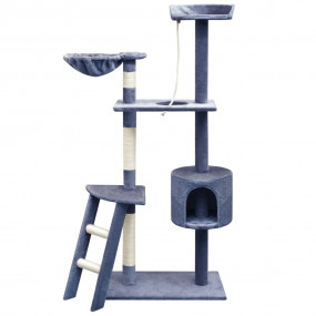 Cat Tree Dark Blue Wooden Frame Large Durable Cat Tree ...