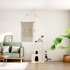 Cat Tree Cream Engineered wood, Plush, Sisal Extra Tall...