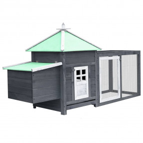 Chicken Coop Grey Solid firwood, plywood, galvanized st...