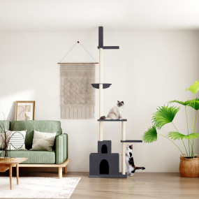 Cat Tree Dark grey Engineered wood, plush, sisal Extra ...