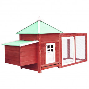 Chicken Coop Red Solid firwood, plywood, galvanized ste...