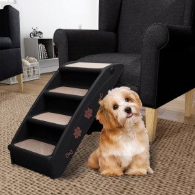 Dog Stair Black PP (polypropylene), felt Medium Foldabl...