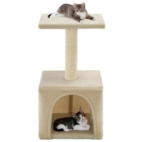 Cat Tree Beige Particle board, soft plush, sisal rope 2...