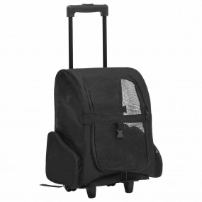 Pet Trolley Black Fabric, metal Small Foldable Pet Trol...