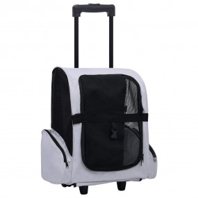 Pet Trolley Grey Fabric Collapsible Pet Trolley Rectang...