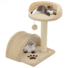 Cat Tree Beige and Brown Particle board, Polyester plus...