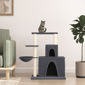 Cat Tree Dark Grey Engineered wood, plush, sisal Medium...