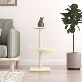 Cat Tree Cream Engineered wood, plush, sisal 28.3 in Du...