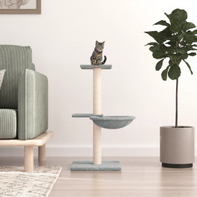 Cat Tree Light Grey Engineered Wood 28.3 in Cat Tree