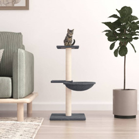 Cat Tree Dark grey Engineered wood, plush, sisal