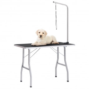 Dog Grooming Table Black and Silver