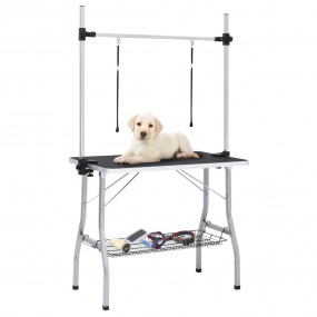 Dog Grooming Table Black Stainless Steel Medium Foldabl...