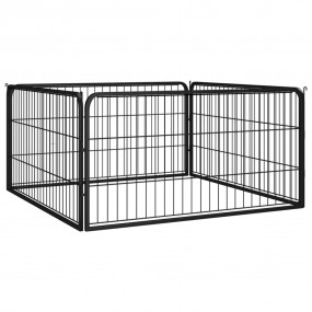 Dog Playpen Black Powder-coated steel 39.4 x 39.4 x 19....