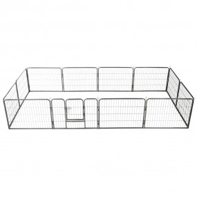 Dog Playpen Black Powder-coated steel 31.5x23.6 in pane...