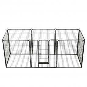 Dog Playpen Black Powder-coated steel 31.5 x 39.4 in Du...