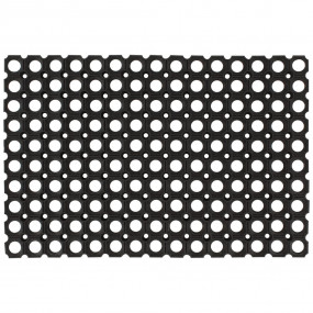 Door Mat Black Rubber 15.7 x 23.6 in Non-slip Door Mat