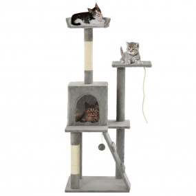 Cat Tree Grey Particle board, soft plush, sisal rope Me...