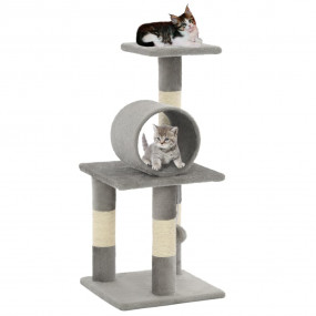 Cat Tree Grey Particle board, plush, sisal rope Medium ...