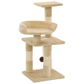 Cat Tree Beige Particle board, Soft plush, Sisal rope M...