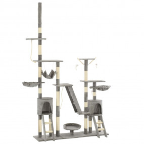 Cat Tree Grey Particle board, Plush, Sisal Rope Large C...