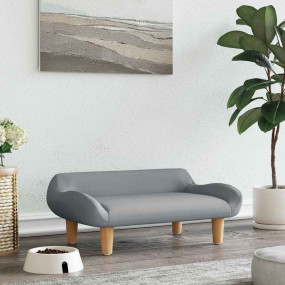 Dog Bed Light Grey Fabric (100% polyester), solid pine ...