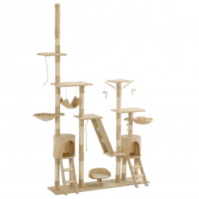 Cat Tree Beige Particle board, Plush, Sisal rope Medium