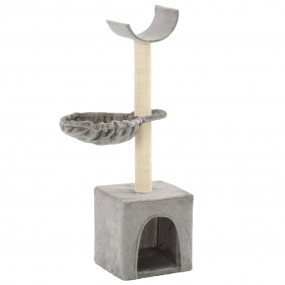 Cat Tree Gray Particle board frame, soft plush, sisal r...