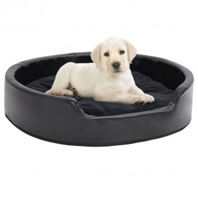 Dog Bed Black Faux leather, plush, PP cotton, foam Medi...