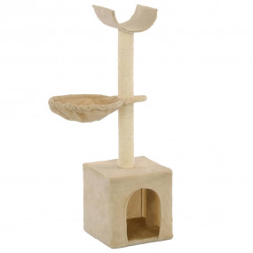 Cat Tree Beige Particle Board 41.3 in Durable Cat Tree