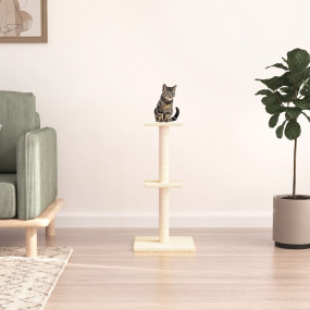 Cat Tree Cream Engineered wood, plush, sisal 28.7 in ta...