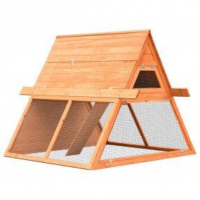 Rabbit Hutch Brown Solid Pine Wood 60.0 x 50.4 x 42.5 i...